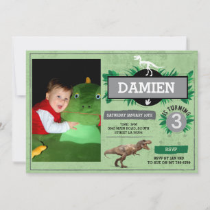 Dinosaur Birthday Party Dino Dig Trex Invitation p