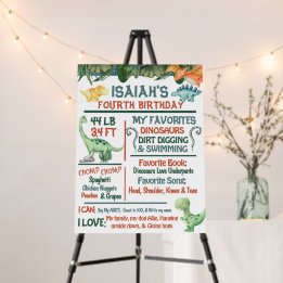 Dinosaur Birthday Stats Carte mémoire personnalisé