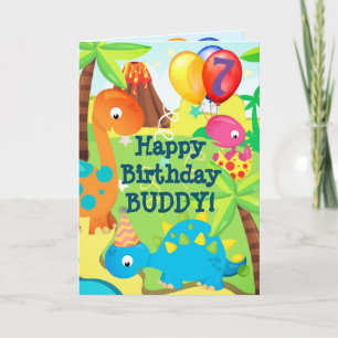 Dinosaur Bonne Carte d'Anniversaire Personnaliser