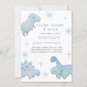 Dinosaur Boy Anniversaire Fête Invitation