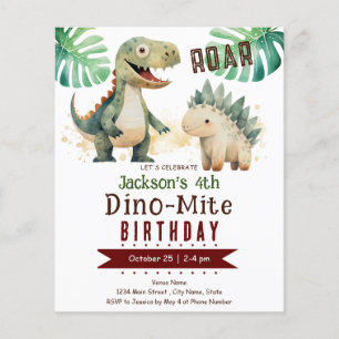 Dinosaur Boy Anniversaire Feuille de papier budgét