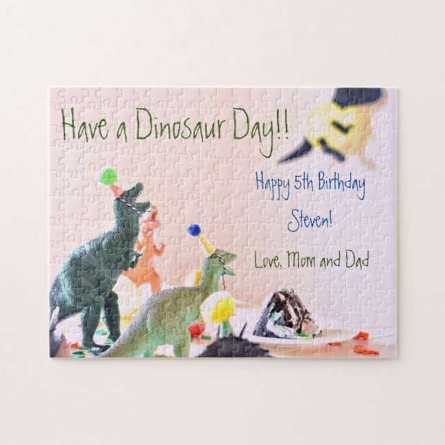Dinosaur Boys Anniversaire Cadeau Jigsaw Puzzle (Horizontal)