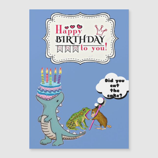 Dinosaur Card /Funny birthday card/ (Devant)