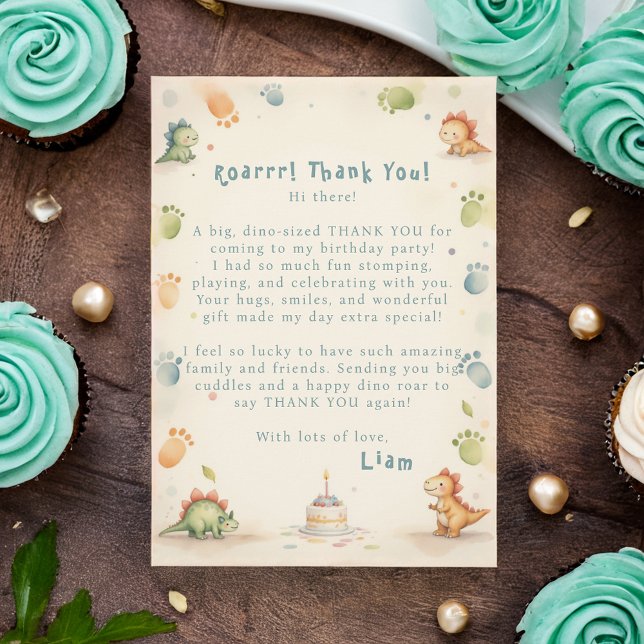 Dinosaur Carte de remerciements One-a-Saurus 1er a (Créateur téléchargé)