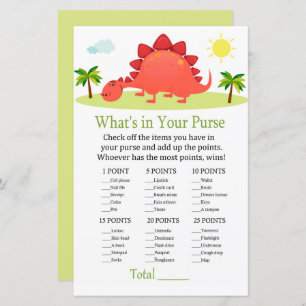 Dinosaur Ce qui est dans votre baby shower de jeu