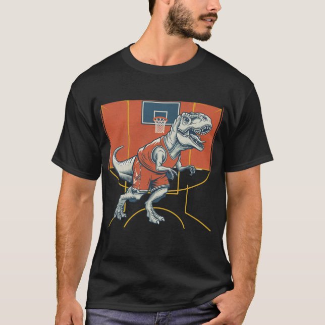 Dinosaur de basket-ball modèle de t-shirt (Devant)