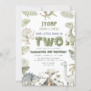 Dinosaur Dino Invitation de fête d'anniversaire