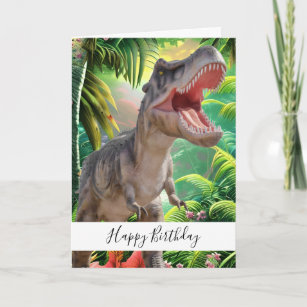 Dinosaur Enfants Jurassic Trex Carte Anniversaire