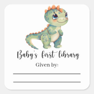 Dinosaur - Étiquette de livre pour Baby Shower, li