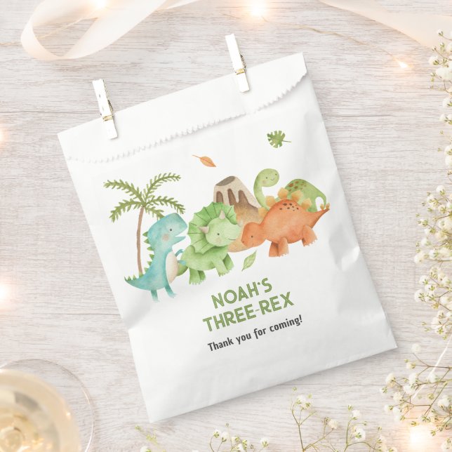 Dinosaur Faveur Sacs Garçon Anniversaire Trex Tric (Coupé)