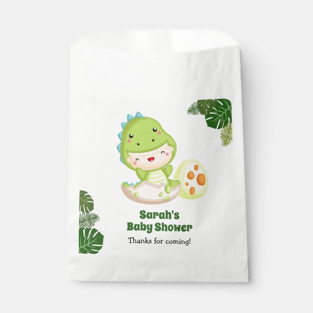 Dinosaur Favoriser Sacs Baby shower / Garçon 1er a (Devant)