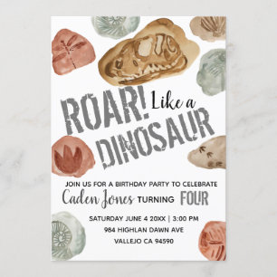 Dinosaur fossile enfant invitation