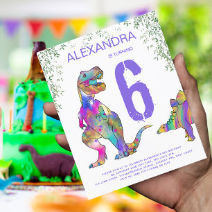 Dinosaur Girls 6ème anniversaire fête Purple Budge
