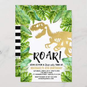 Dinosaur invitation à l'anniversaire Dino Party Bo