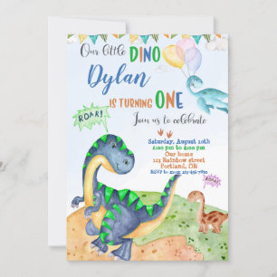 Dinosaur invitation anniversaire Dino 1er annivers