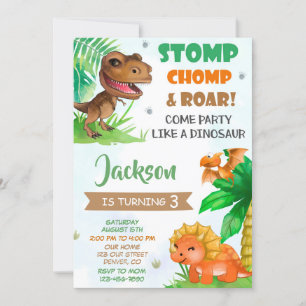 Dinosaur invitation anniversaire Dino invitation