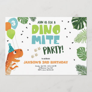 Dinosaur invitation anniversaire Dino mite T-Rex f
