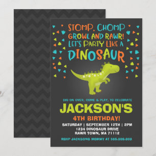 Dinosaur Invitation Anniversaire Dinosaur Dinosaur