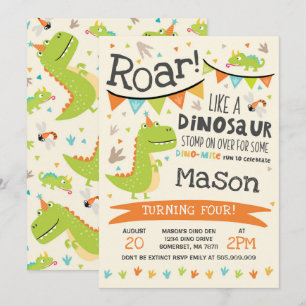 Dinosaur Invitation Anniversaire Dinosaur Roar Par