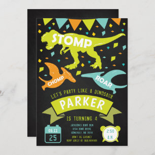 Dinosaur Invitation Anniversaire Moderne Tableau d