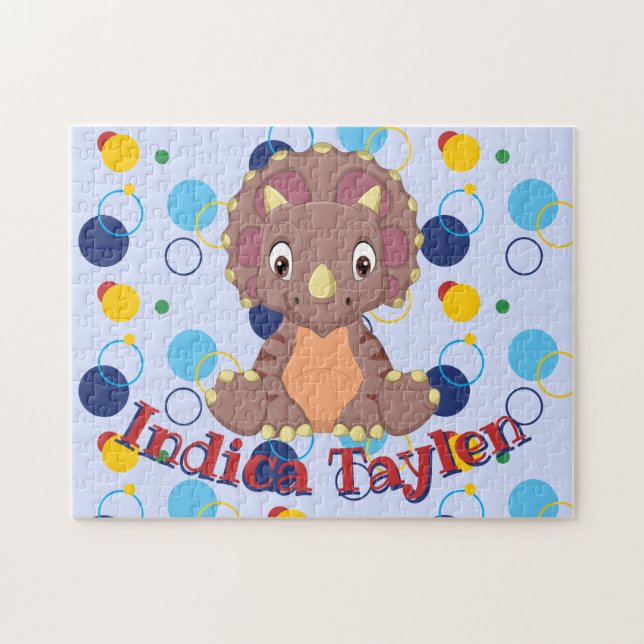 Dinosaur Jigsaw Puzzle Kids Name Learning Game (Horizontal)