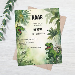 Dinosaur jungle fête d'anniversaire invitation gar
