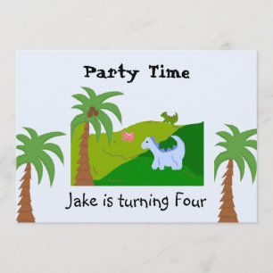 Dinosaur Land Anniversaire Fête Invitation