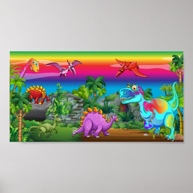 Dinosaur Land Print, Value Poster Paper (Matte) (Devant)