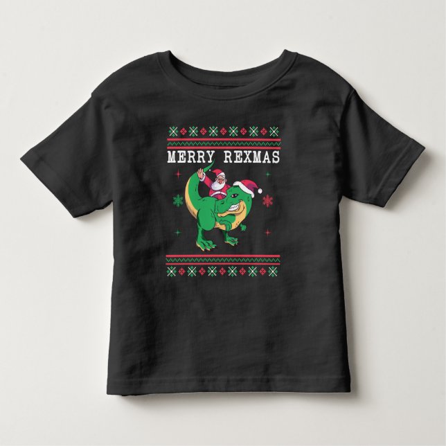 Dinosaur Père Noël T-Rex Sweat de Noël moche (Devant)