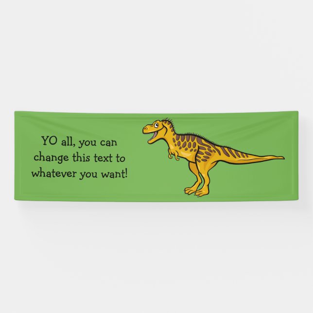 Dinosaur personnifié texte & bannière couleur (Horizontal)