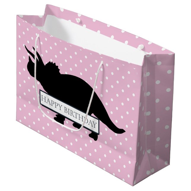 Dinosaur Poker rose Motif Grand sac garçon (Devant Angle)