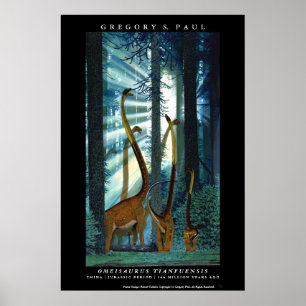 Dinosaur Poster Omeisaurus Gregory Paul