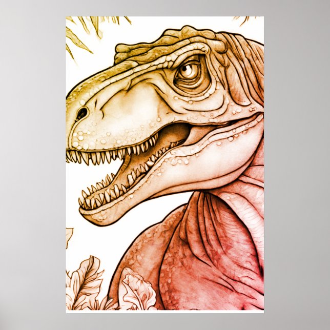 Dinosaur Posters for Kid's Room Wall Poster (Devant)