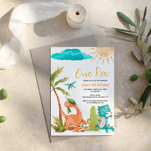Dinosaur Rex Un Anniversaire Fête Invitation