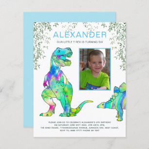 Dinosaur Roar Anniversaire Photo Bleu