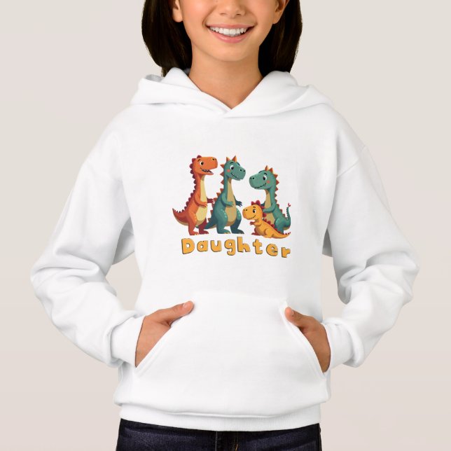 Dinosaur Sweat - shirt à capuche de famille (fille (Devant)