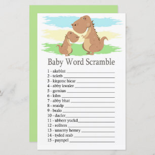 Dinosaur T-rex Baby word scramble jeu