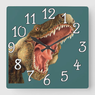 Dinosaur T-Rex Chambre Salle De Jeu Mur Horloge