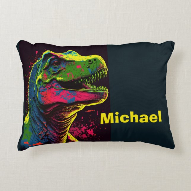 Dinosaur T Rex Enfants Accent Coussin (Devant)