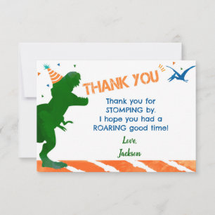 Dinosaur T-Rex Trex Anniversaire Fête Merci Cartes