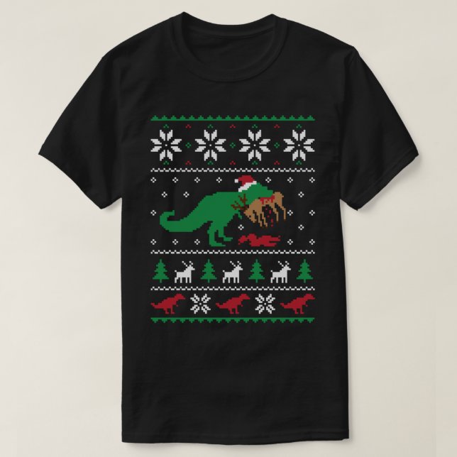 Dinosaur Vilain Sweat de Noël - Drôle Noël (Design devant)