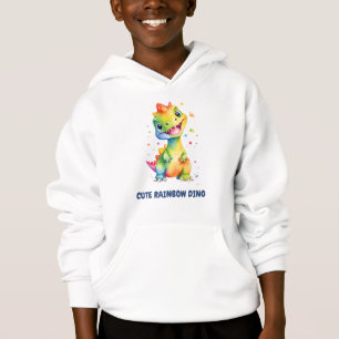 Dinosaure Arc-en-ciel floral mignon Bonne fête d'a