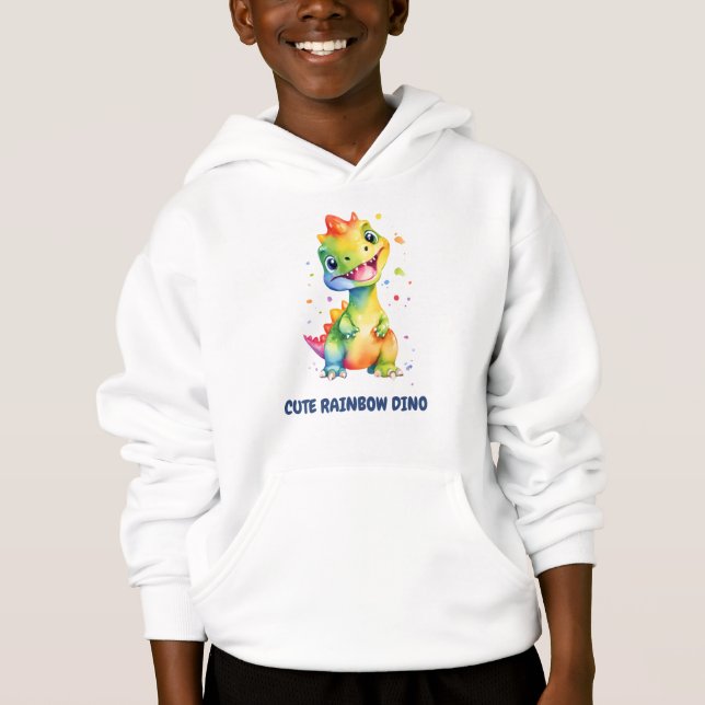 Dinosaure Arc-en-ciel floral mignon Bonne fête d'a (Devant)
