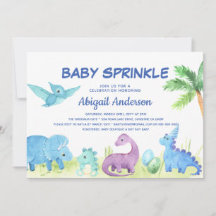 Dinosaure Baby Sprinkel Invitation personnalisée