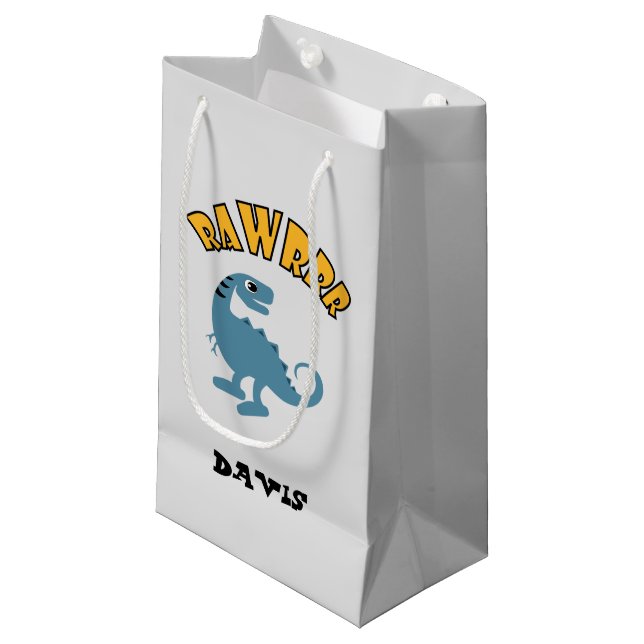 Dinosaure bébé design - Sac cadeau - Petit (Devant Angle)