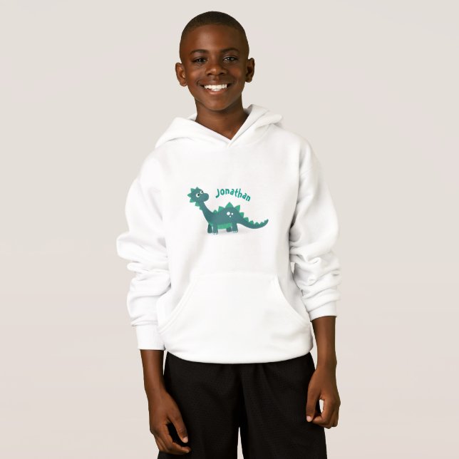 Dinosaure bleu qui appelle le sweat - shirt à capu (Devant entier)