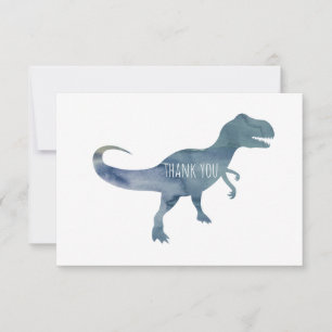 Dinosaure Bleu Trex Carte de remerciements plat