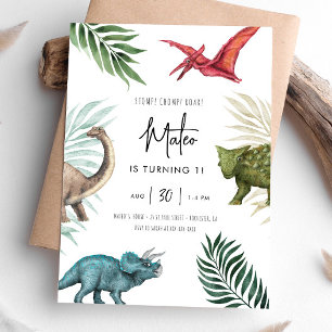 Dinosaure Chaque année Anniversaire Invitation