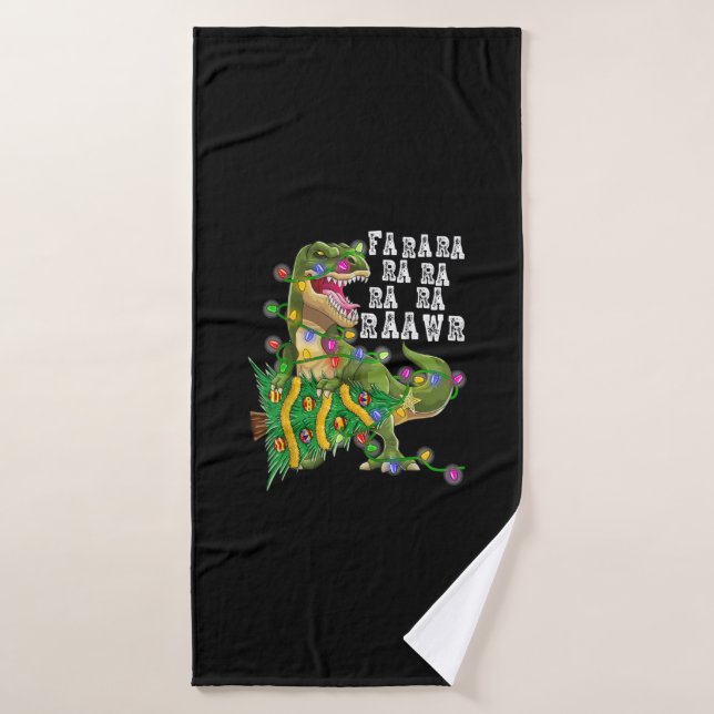 Dinosaure Christmas Fa Ra Rawr Tree Rex Boys Xmas  (Serviette de bain)