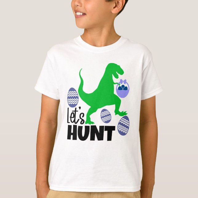 Dinosaure cool Chasse aux oeufs de Pâques T-Shirt (Devant)
